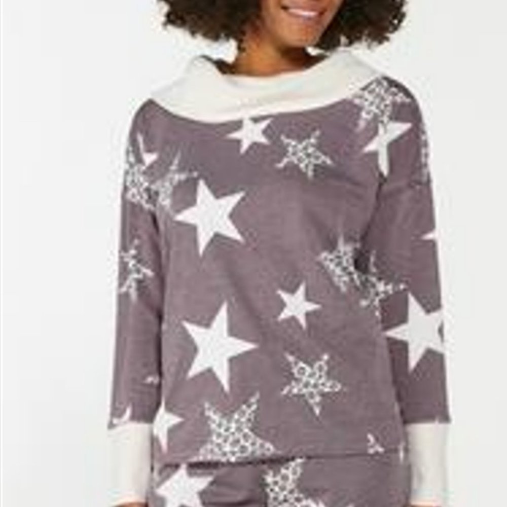 LIve Well KnitTunic Top Sleepwear Vineyard Wine Beige Oversized NWT Size L